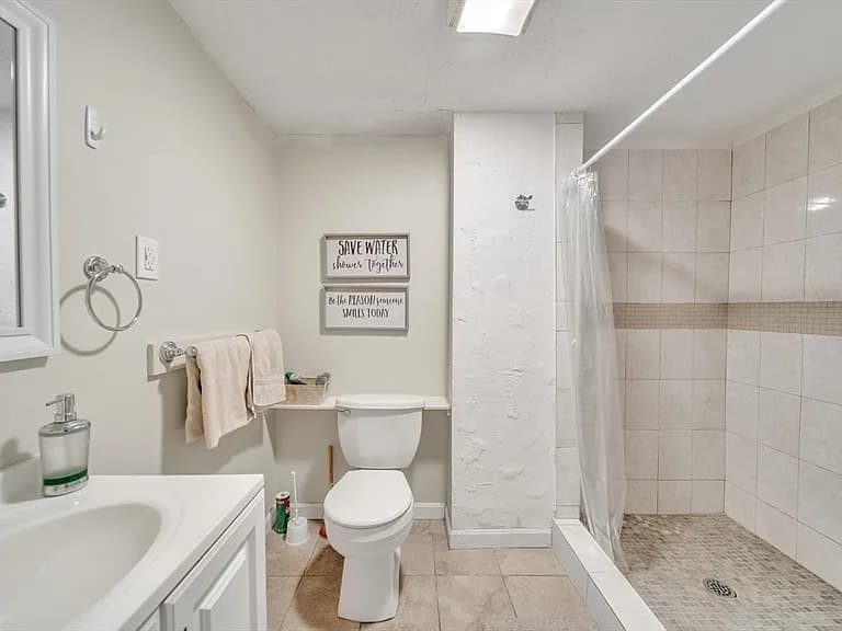 Short-term rental bathroom at 227 Chandler Street Worcester Airbnb unit